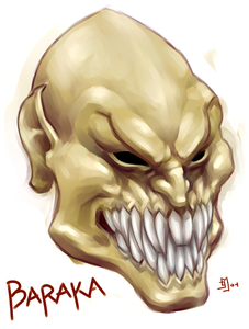 A drawing of Baraka from Mortal Kombat 2 what I done a long time