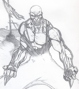 A drawing of Baraka from Mortal Kombat 2 what I done a long time